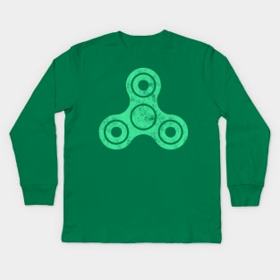 Distressed Fidget Spinner Kids Long Sleeve T-Shirt